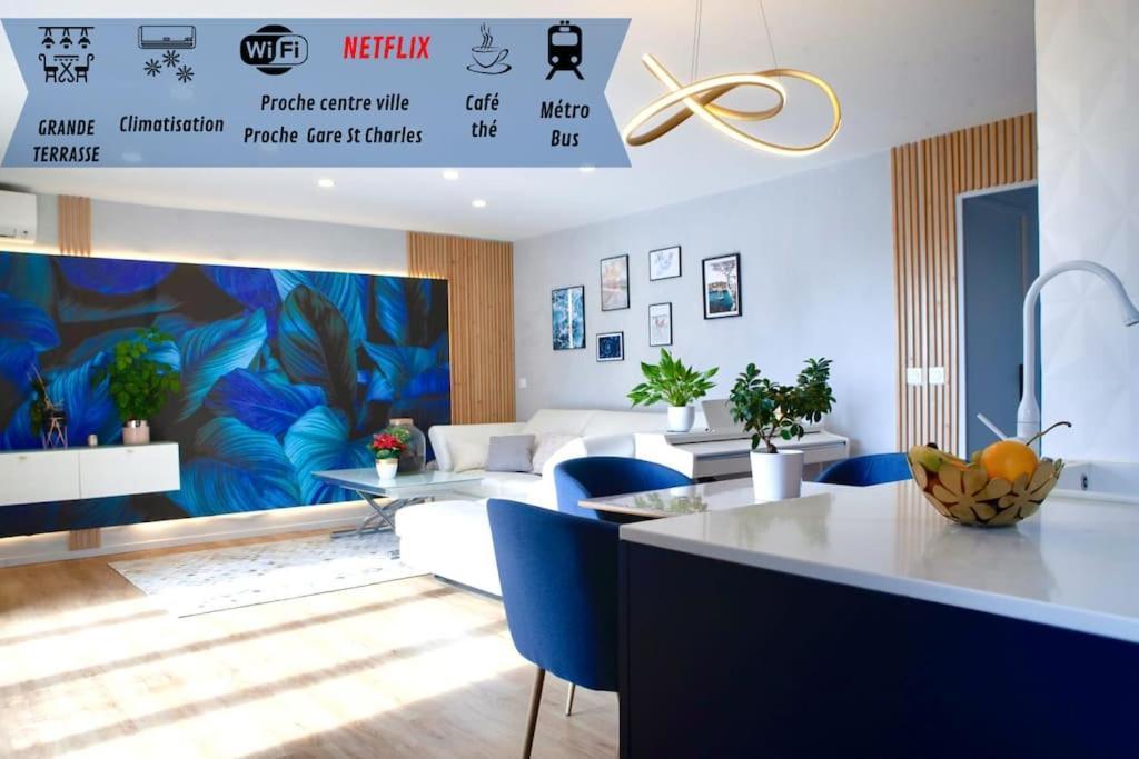 T3 Le Designer 4E-Terrasse-Climatisation & Netflix Appartement Marseilles Buitenkant foto